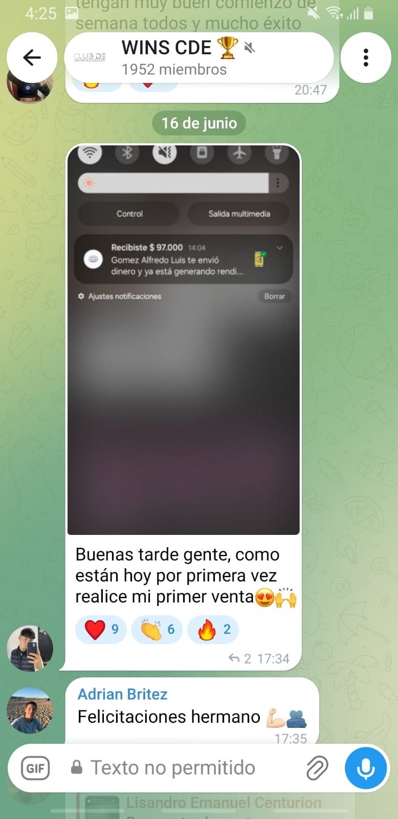 Resultado de un integrante de la comunidad Norvex